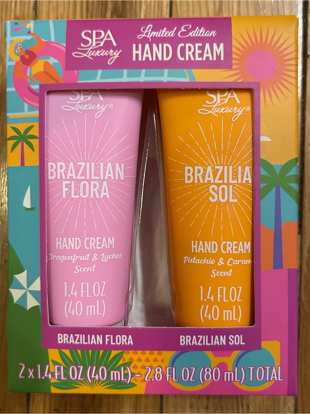 Brazilian Flora & Brazilian Sol Hand Cream Set - Pink & Orange NWT